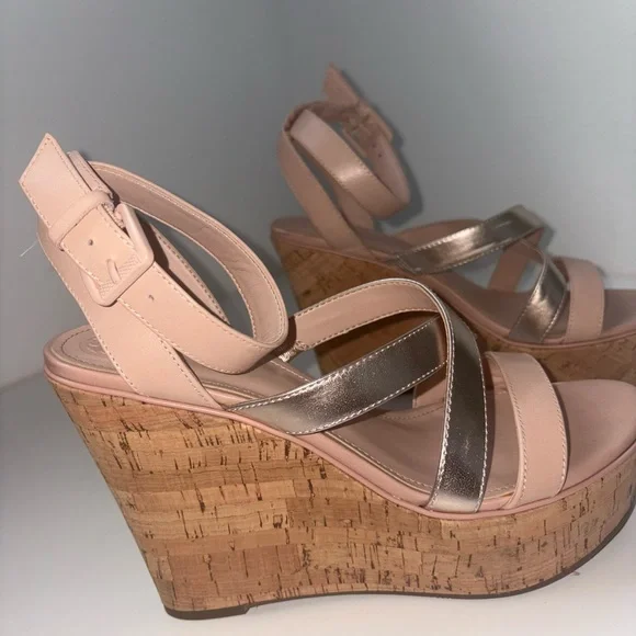 Guess Platform Cork Wedge Rose Gold Nude - Picture 8 of 16